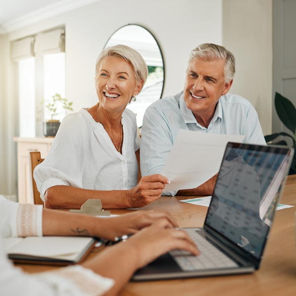 couple talking to loan advisor